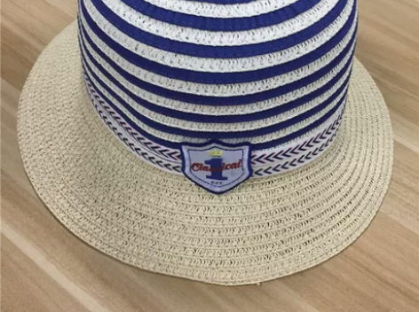 英氏草圆帽男童草帽2018夏季男宝宝帽子遮...