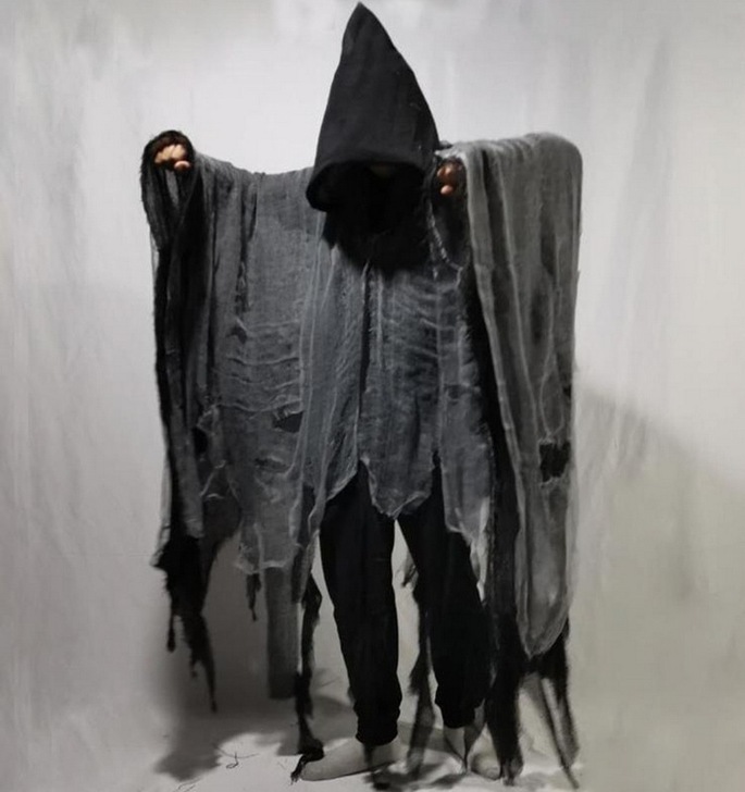 万圣节披风 斗篷cos成人丧尸服破烂骷髅装...