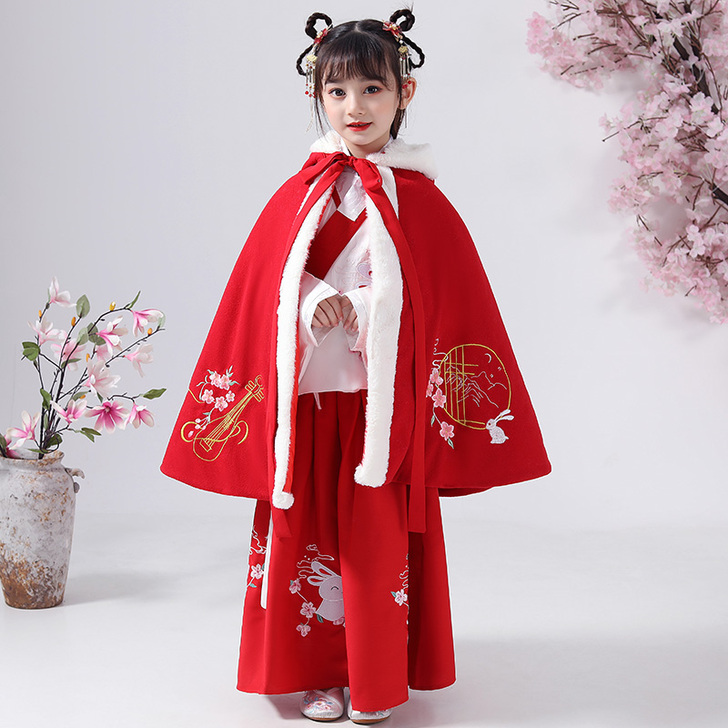 2021年早春披风斗篷汉服，女童，120码...