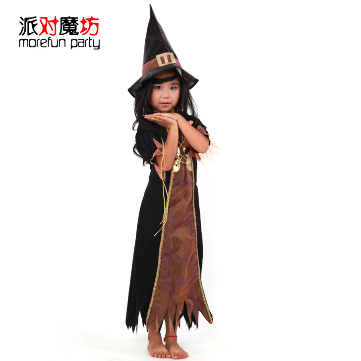 派对魔坊 万圣节化妆舞会表演演出服装儿童巫...