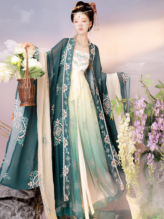 醉婉亭怜玉奴唐制原创汉服女齐胸广袖披帛唐风...