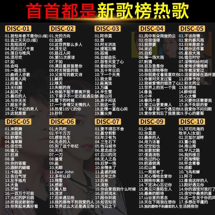 2021超红新歌流行音乐车载cd碟片歌曲光...