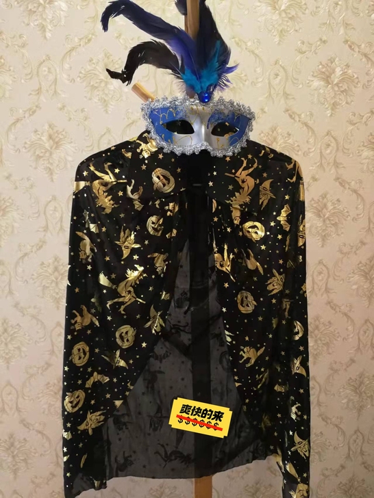 万圣节儿童披风两件套 全新 衣服长75厘米...