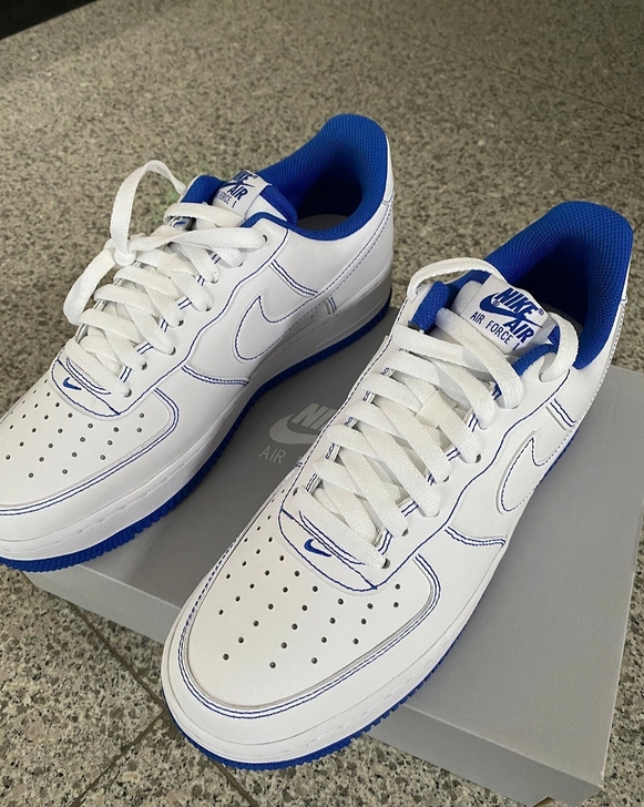 耐克Air Force 1 白蓝 缝线低帮...