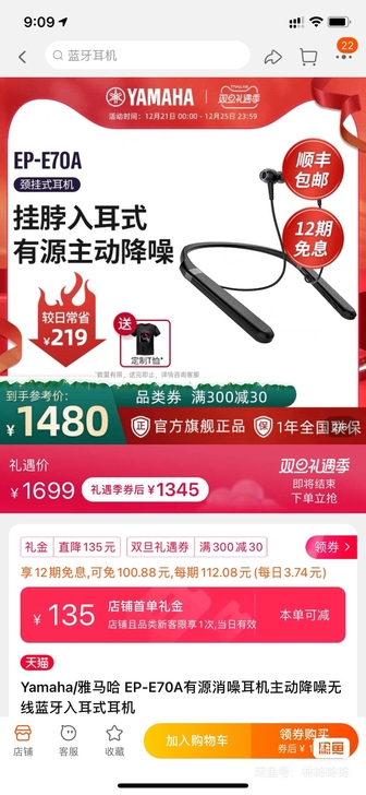 Yamaha/雅马哈 EP-E70A有源消...