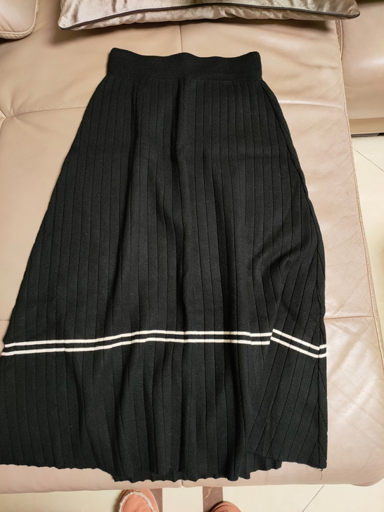 黑色 长款 针织 半身裙