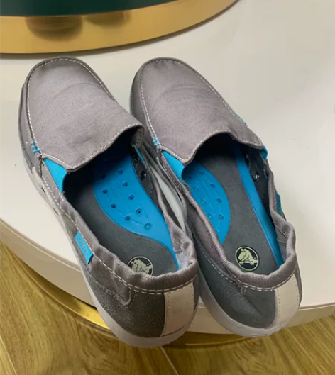 全新crocs沃尔卢男士帆布鞋，大码休闲男...