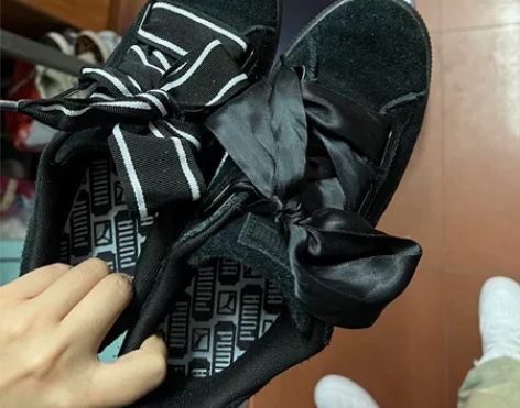 puma鞋 彪马丝带蝴蝶结板鞋 穿着次数不...