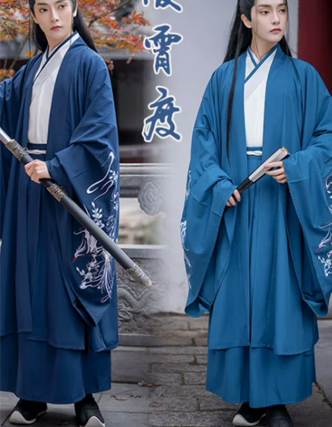 静花原创汉服男古装黑色霸气侠客中国风武侠