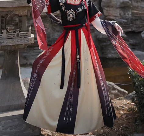 坦领敦煌风套装，自穿过一次，出的汉服都是拍...