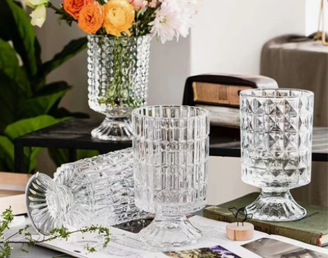 朋友花店不开了 ，巴卡拉玻璃高脚花瓶摆件客...