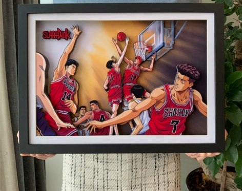 灌篮高手片尾曲樱木流川枫三井客厅立体画礼物...