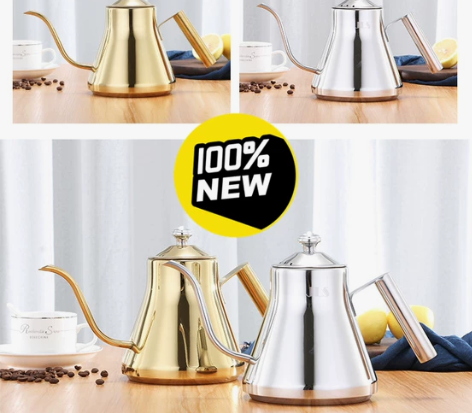 不锈钢长嘴壶咖啡手冲壶钻石壶盖，1.2L容...