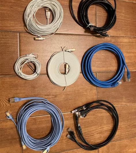 网线 各种二手网线 0.5m黑色六类千兆跳...