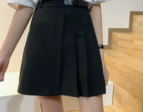 ?大码高腰不规则百褶显瘦a字裙 只穿出去玩...