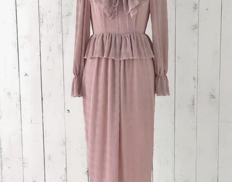 ?herlipto 标全 荷叶边交叉领系带...