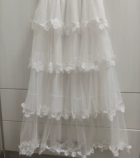 白色蛋糕裙，能穿90115斤，处理不退不换...