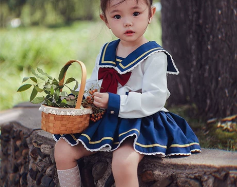 （出全新）鸭鸭JK制服裙女童套装学院风海军...