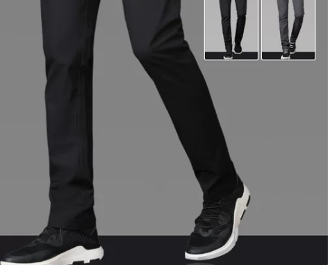 加绒休闲裤男士秋冬季直筒修身运动裤百搭黑色...