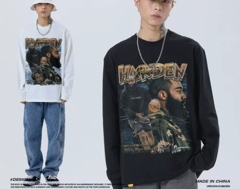 摇滚计划NBA76人詹姆斯哈登印花美式高街...