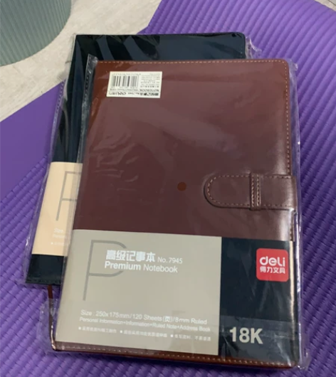 全新得力记事本文具商务复古PU皮面工作笔记...