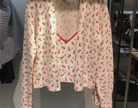 9874008URBFHM春季女士花朵提花...