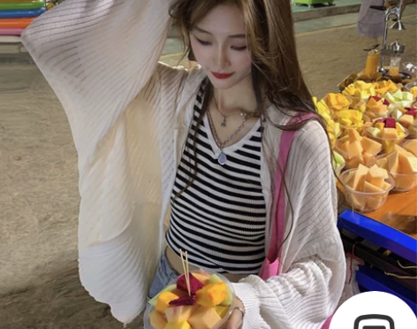吊带背心开衫 防晒针织开衫女夏季薄款连帽外...