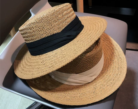 网红同款夏天男女手工编织宽檐平檐礼帽遮阳防...