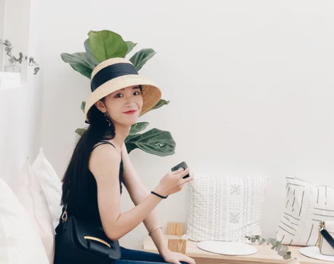 夏天法式下榻式帽檐时尚度假沙滩遮阳帽赫本麦...