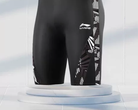 李宁泳裤五分及膝泳裤男专业男士游泳裤男款2...