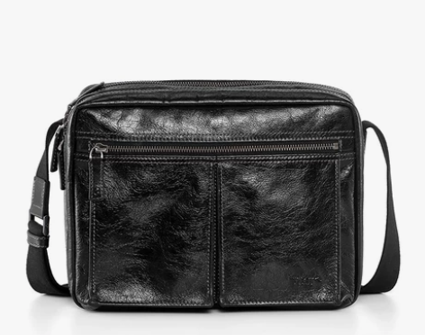 皮尔卡丹男包单肩包真皮斜挎包时尚休闲男包横...