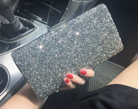 2021新款韩版镶钻斜跨包钻石手包女士宴会...