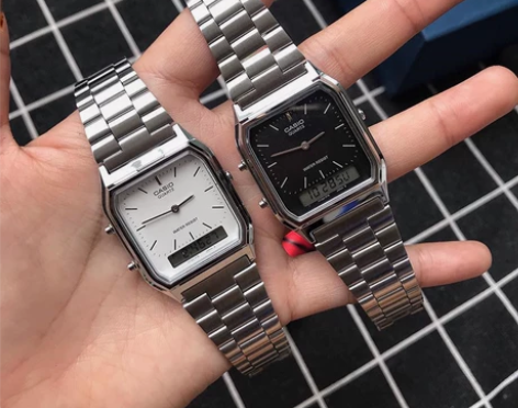 衬衫下最好的模特 ins同款 卡西欧方形刻...