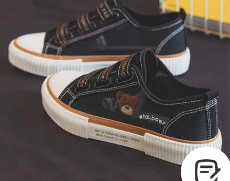 Allstar/匡威镂空网面松紧带小熊帆布...