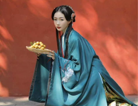 兰若庭 汉服 乘黄 明制 披风 绣花 大袖...