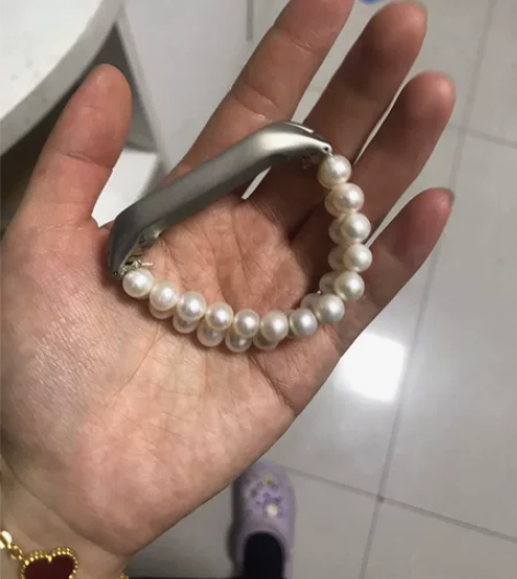 小米手环5表带 全新 自己穿的 天然淡水珍...