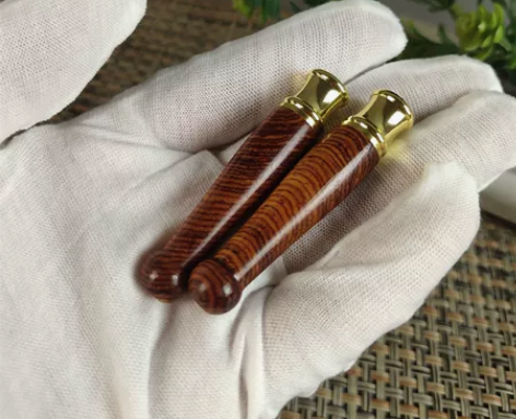 花梨实木小型直杆烟嘴可清洗循环型粗细双用烟...