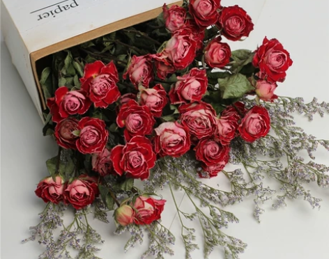 蔷薇花干花多头小玫瑰干花花束云南天然真花玫...