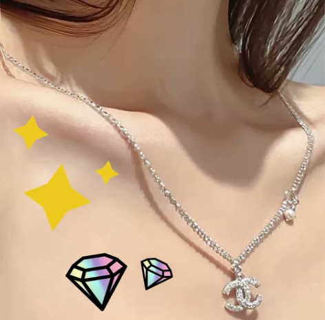 满钻星星项链女款银色 一眼就沦陷的珍珠星河...