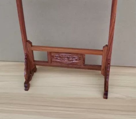 红酸枝毛笔架子玉挂笔挂实木红木祥云挂笔架小...