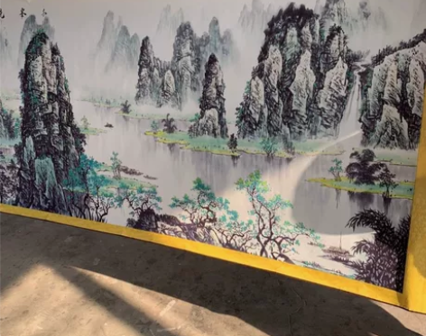 抵账出横幅山水画桂林山水甲天下卷轴字画书画...