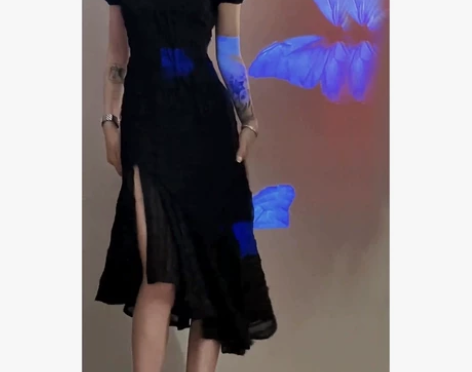 新中式连衣裙女夏高级感肌理复古开叉娃娃领法...