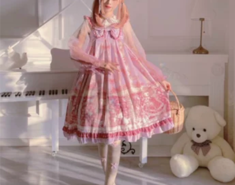 已出物 三团洋娃娃与千纸鹤JSK连衣裙