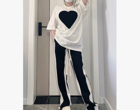 休闲裤女夏薄款设计感小众大码胖mm高腰直筒...