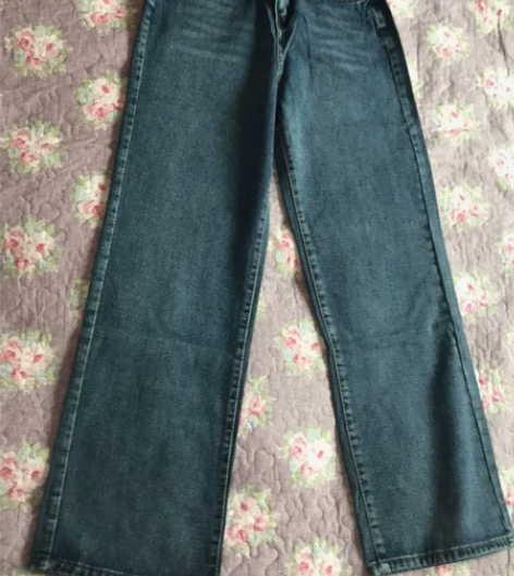 全新阔腿裤牛仔裤27码M码 阔腿拖地裤买小...