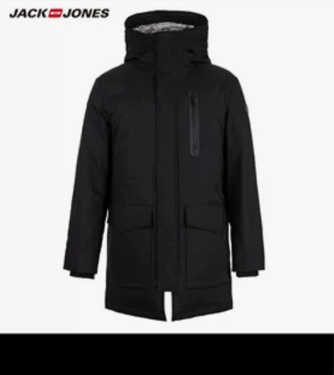 杰克琼斯 中长款羽绒服男，170 92A，...
