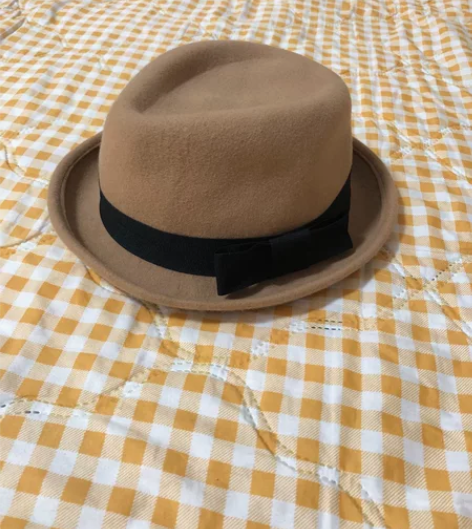 韩版蝴蝶结礼帽女士秋冬天英伦时尚百搭羊毛呢...