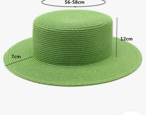 【多色可选】全新多彩草帽女夏天平顶小礼帽海...