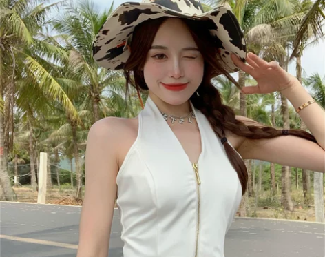辣妹风PU皮西部牛仔帽女奶牛纹复古大檐礼帽...