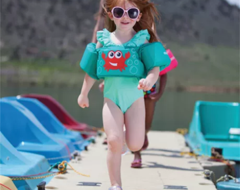 婴幼儿童救生衣宝宝游泳装备浮力水袖背漂游泳...